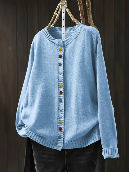 Women's Cardigan Multi-Color Buttons