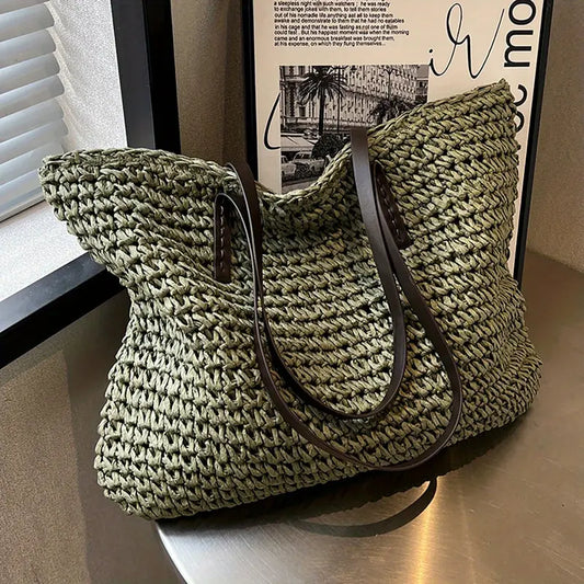 Alessia Women's Straw Beach Tote Bag Natural - 
Fashinoza