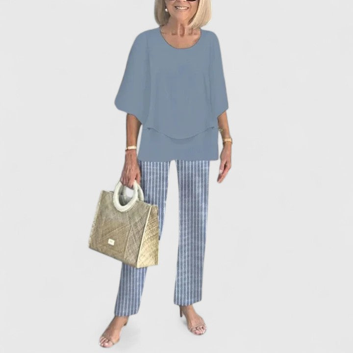 Women's Floral Print And Pants Set