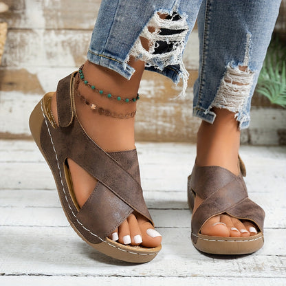 Women's Platform Wedge Sandals Cushioned Olive