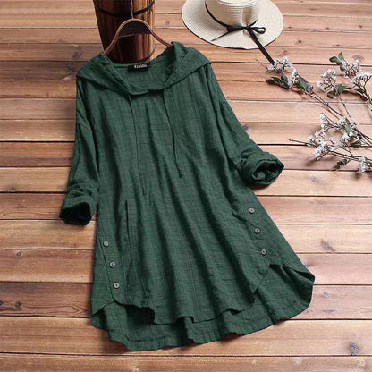 Women's Plaid Hoodie Dress Comfortable