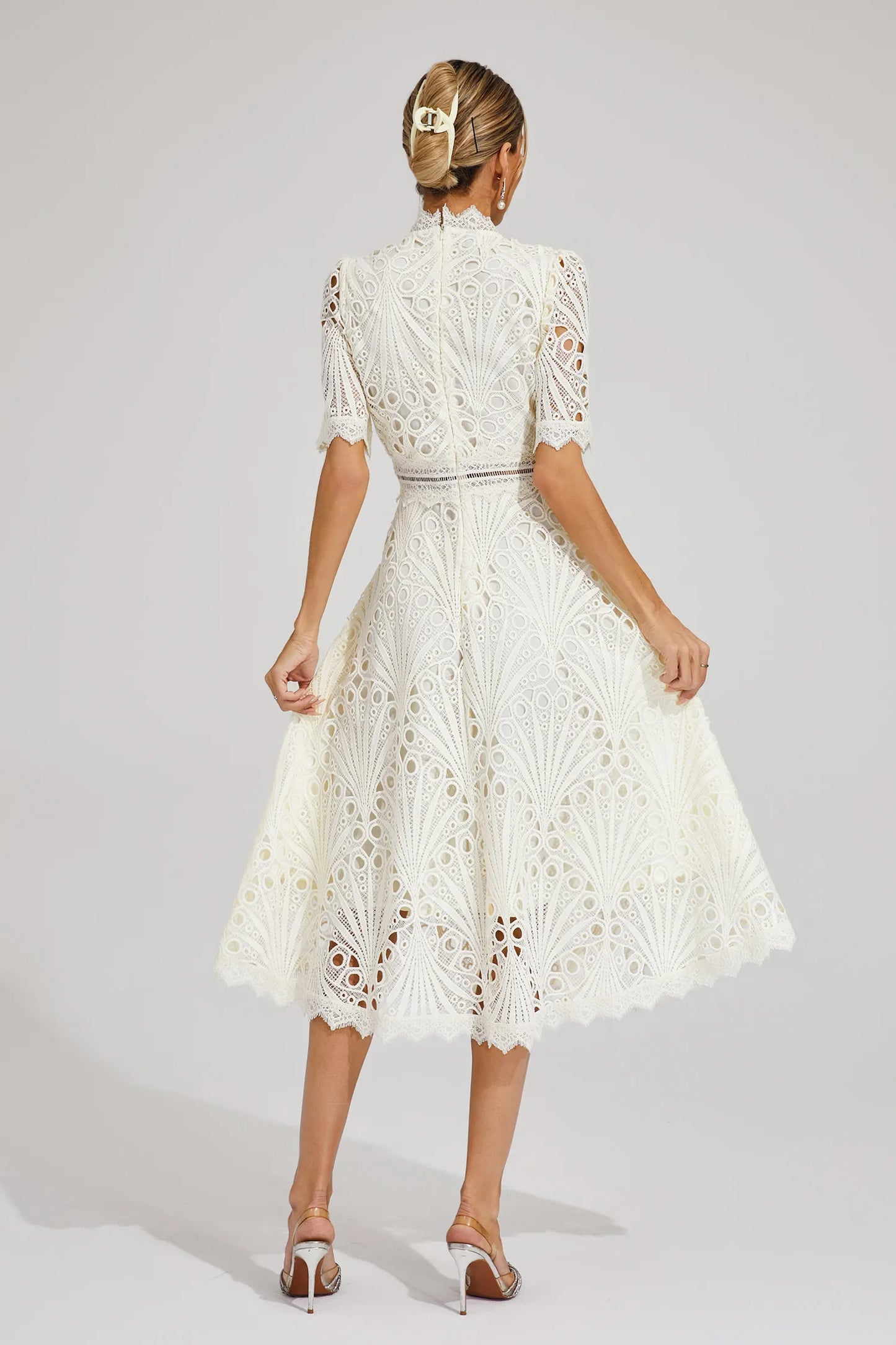 Women's Elegant Lace Midi Dress