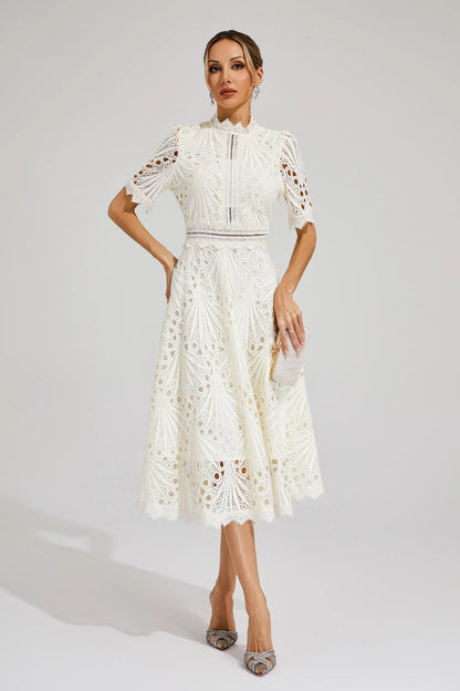 Women's Elegant Lace Midi Dress