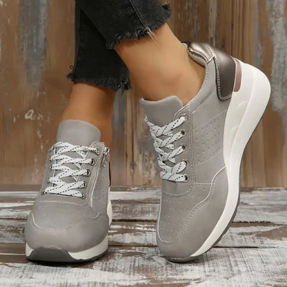 Women’s Zip-Detail Wedge Sneakers