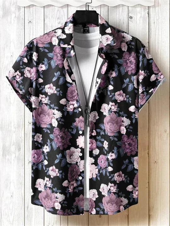 Hawaiian Shirt 3D Flower Print Vibrant Style