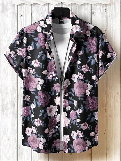 Hawaiian Shirt 3D Flower Print Vibrant Style