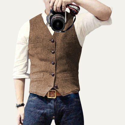 St. Andrews Men's Vintage Button Up Vest