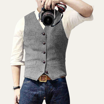 St. Andrews Men's Vintage Button Up Vest