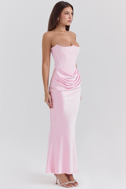 Women's Lace Strapless Evening Dress