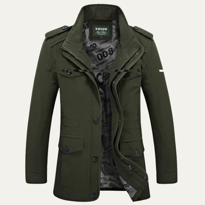 Millbrook Men's Trench Coat Long Military Style Jacket