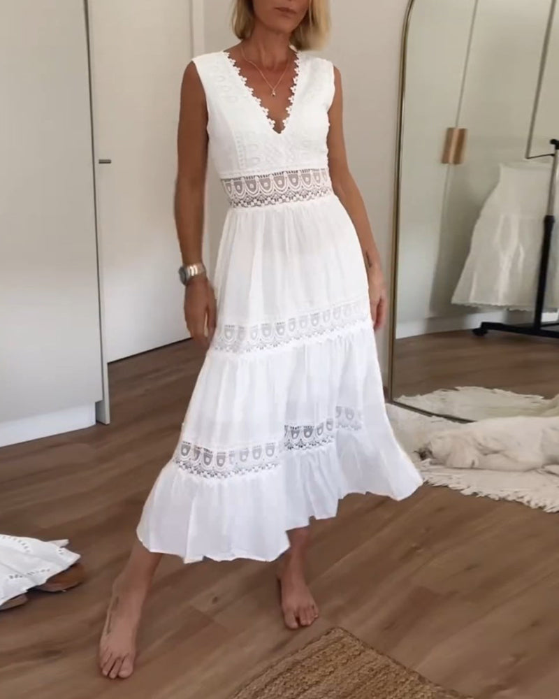 Women's Boho Flowy Wrap Dress - Fashinoza
