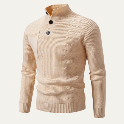 Men's Winter Knitted Sweater Button Front