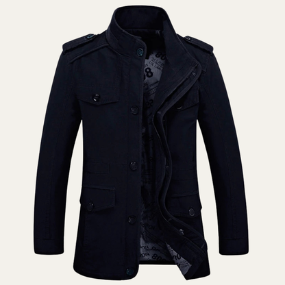 Millbrook Men's Trench Coat Long Military Style Jacket