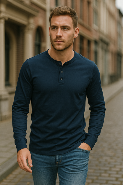 Nathan | Men Spring Long Sleeve Henley Top