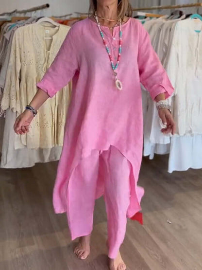 Women's Linen Pantsuit - Fashinoza