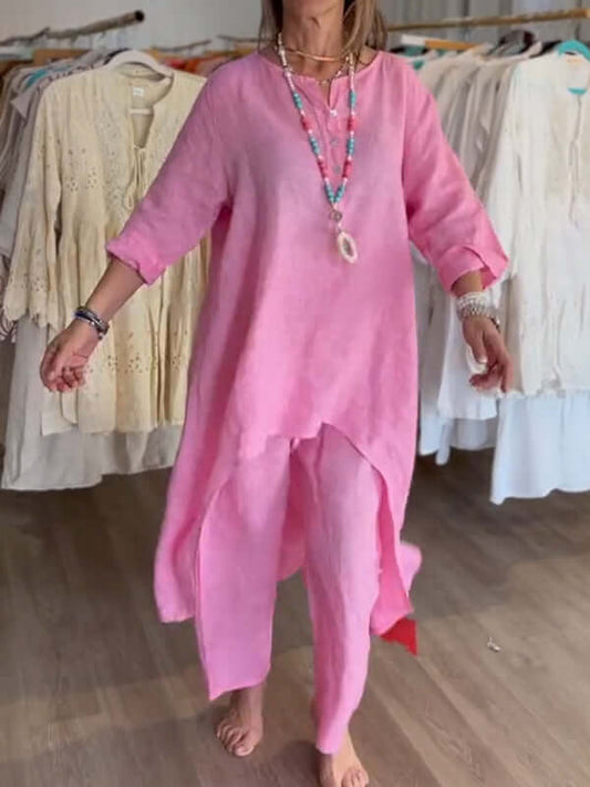 Women's Linen Pantsuit - Fashinoza