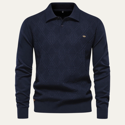 Kensington Men's Polo Sweater Diamond Knit - Fashinoza