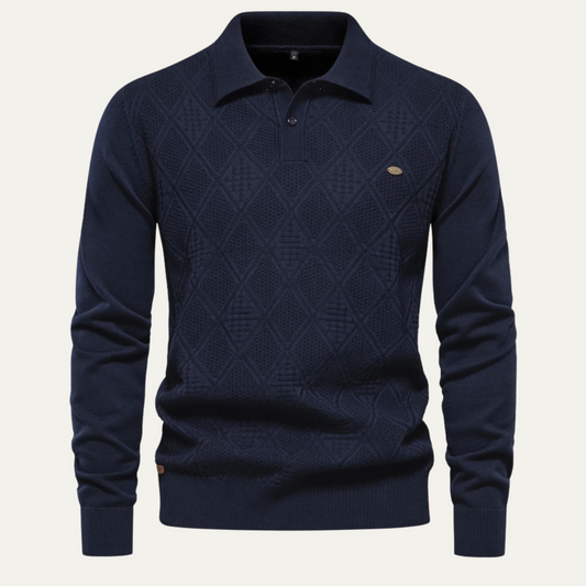 Kensington Men's Polo Sweater Diamond Knit - Fashinoza