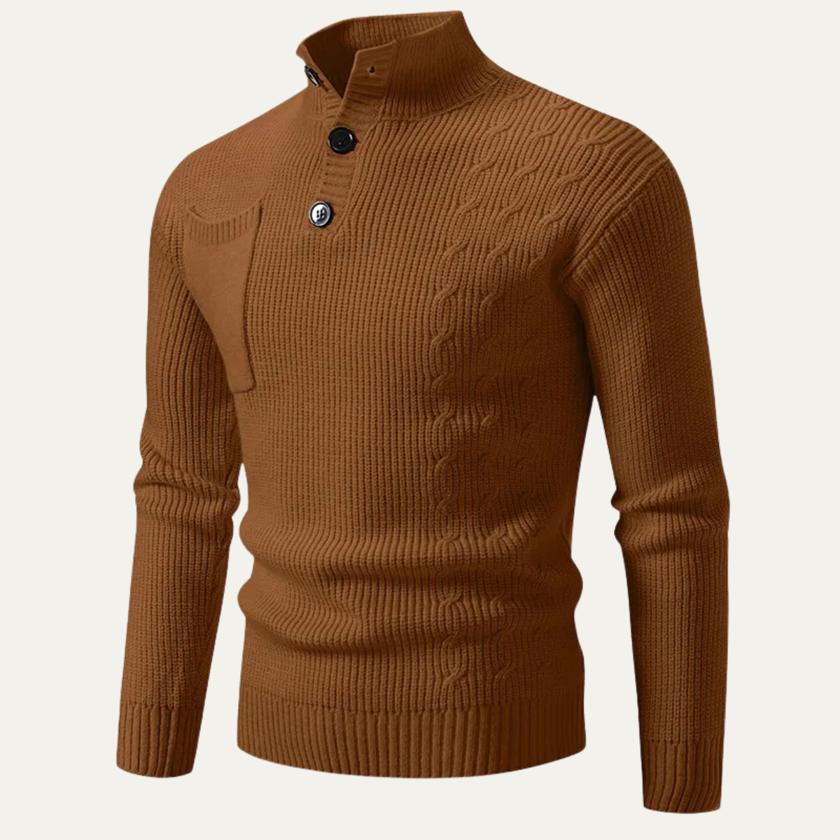 Men's Winter Knitted Sweater Button Front