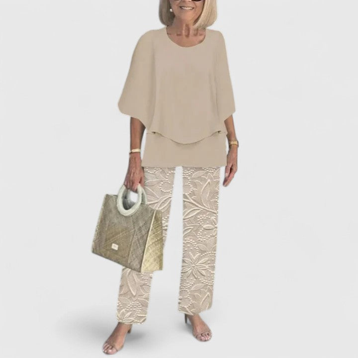 Women's Floral Print And Pants Set