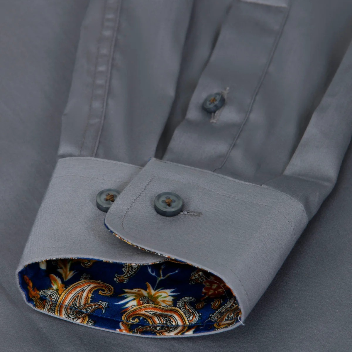Men's Cotton Dress Shirt Long Sleeve Gray