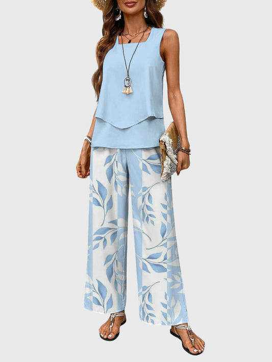 Hazel | Womens Two Piece Wide Leg Pants Set