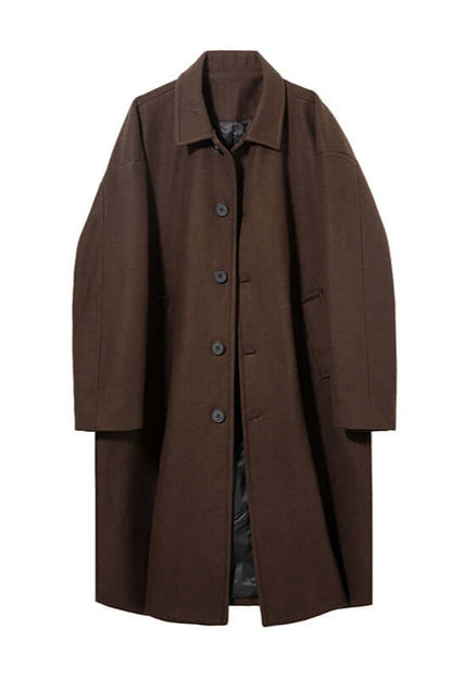 Men's Wool Overcoat Classic Oversized Warm Beige