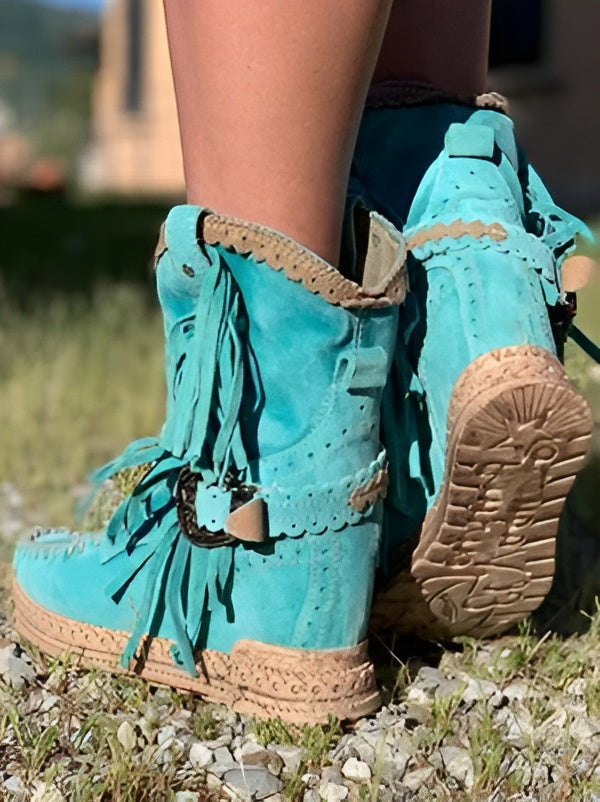 Fringe Moccasin-Style Boots