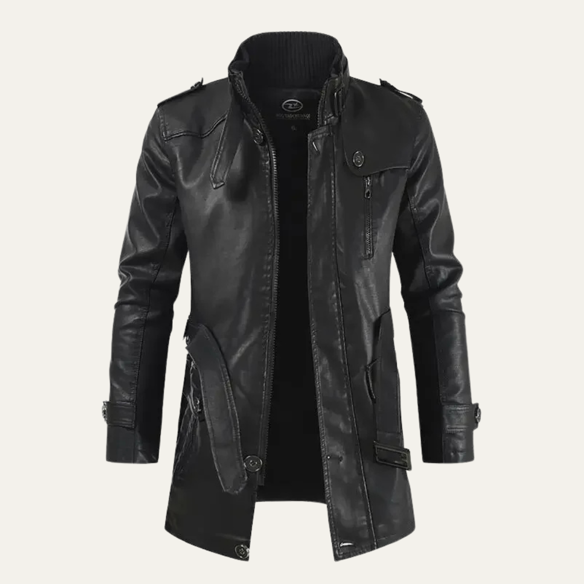 Men's Vintage Leather Jacket Thick Fleece Lined - Fashinoza