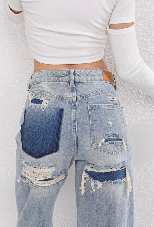 Women's Ripped Vintage Jeans - Fashinoza