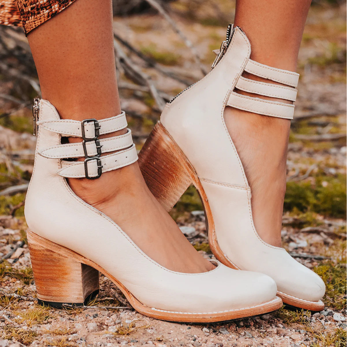Women's Block Heels Buckle Strap