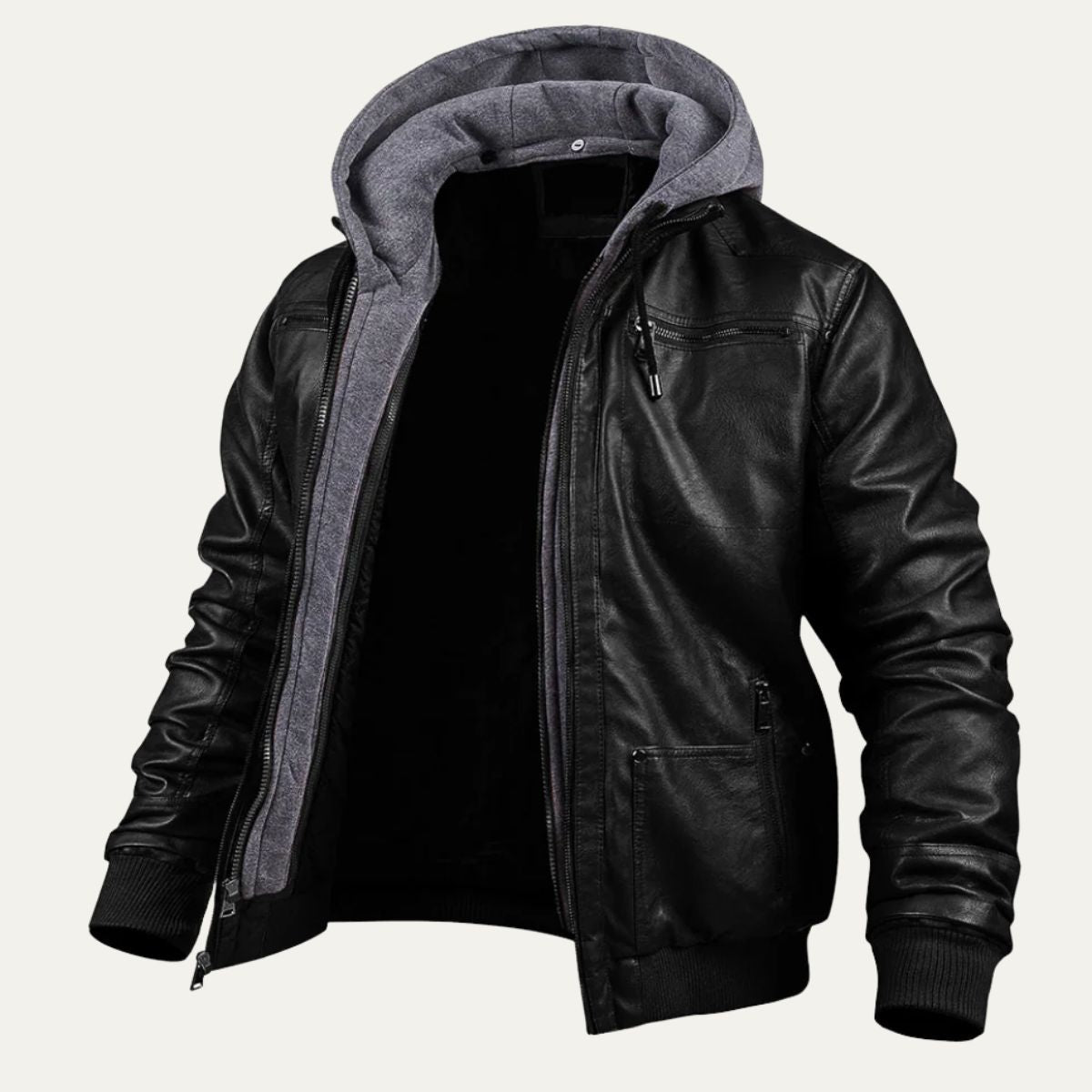 Men's Modern Leather Jacket Warm Brown
