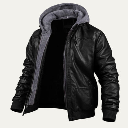 Men's Modern Leather Jacket Warm Brown