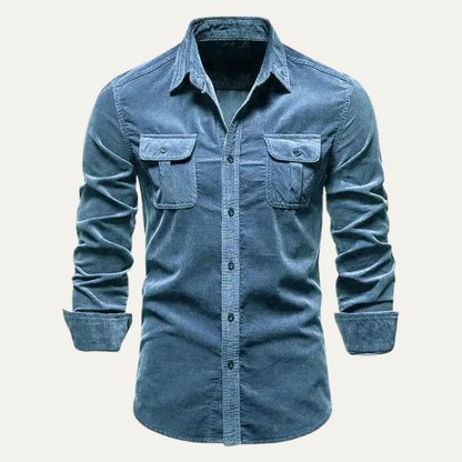 Men's Corduroy Shirt Casual Button Up
