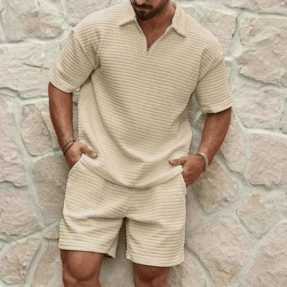 Men's Polo Shorts Set Red