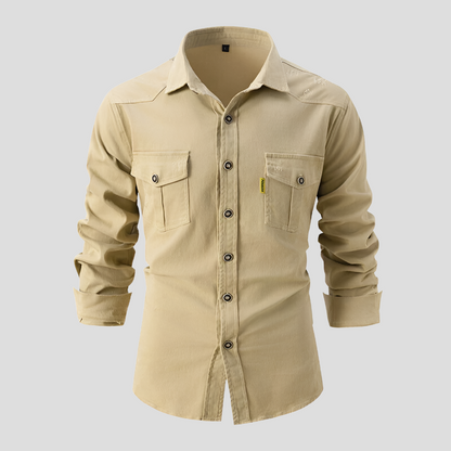 Mens Casual Button Down Shirt Durable Cotton