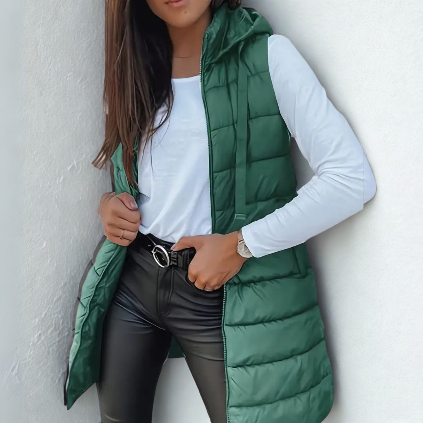 Women’s Long Hooded Puffer Vest