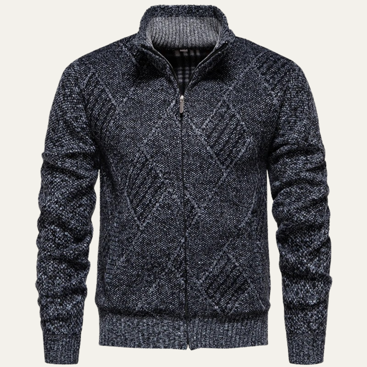 Men's Casual Knit Zip Up Jacket