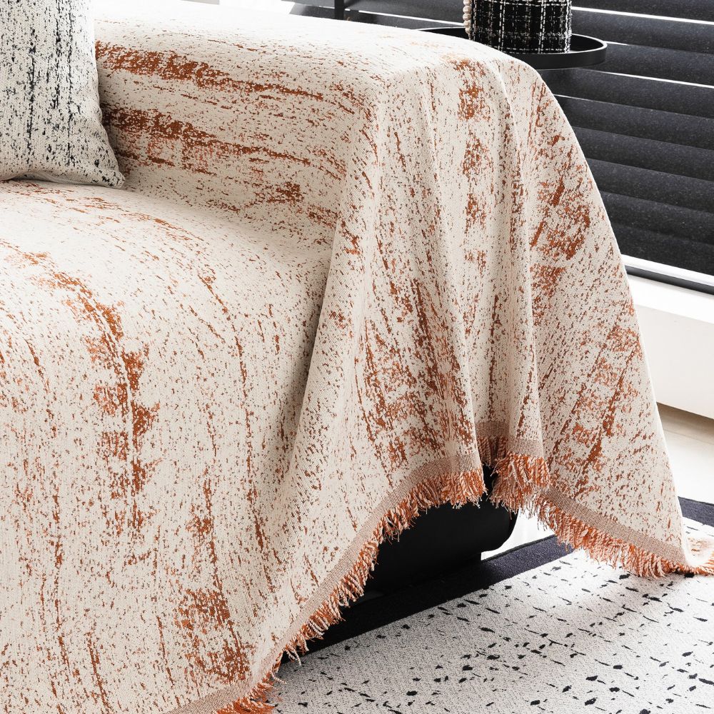 Cotton Reversible Coverlet Embroidery White