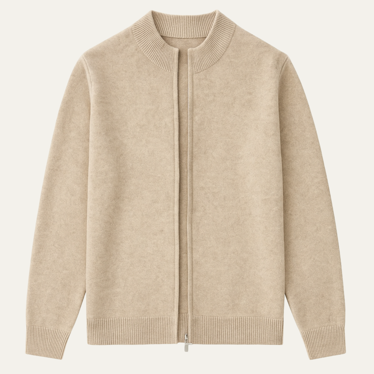 Men's Soft Wool Zip Cardigan - Fashinoza