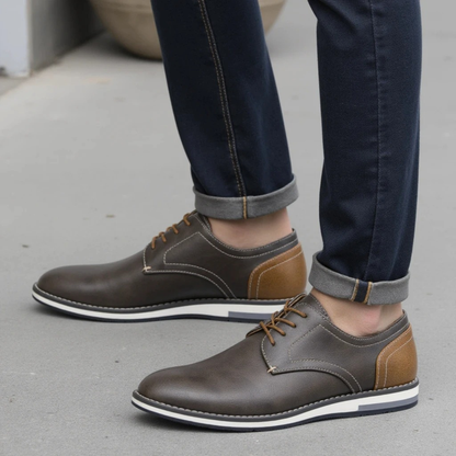 Men's Two Tone Leather Oxford Sneakers