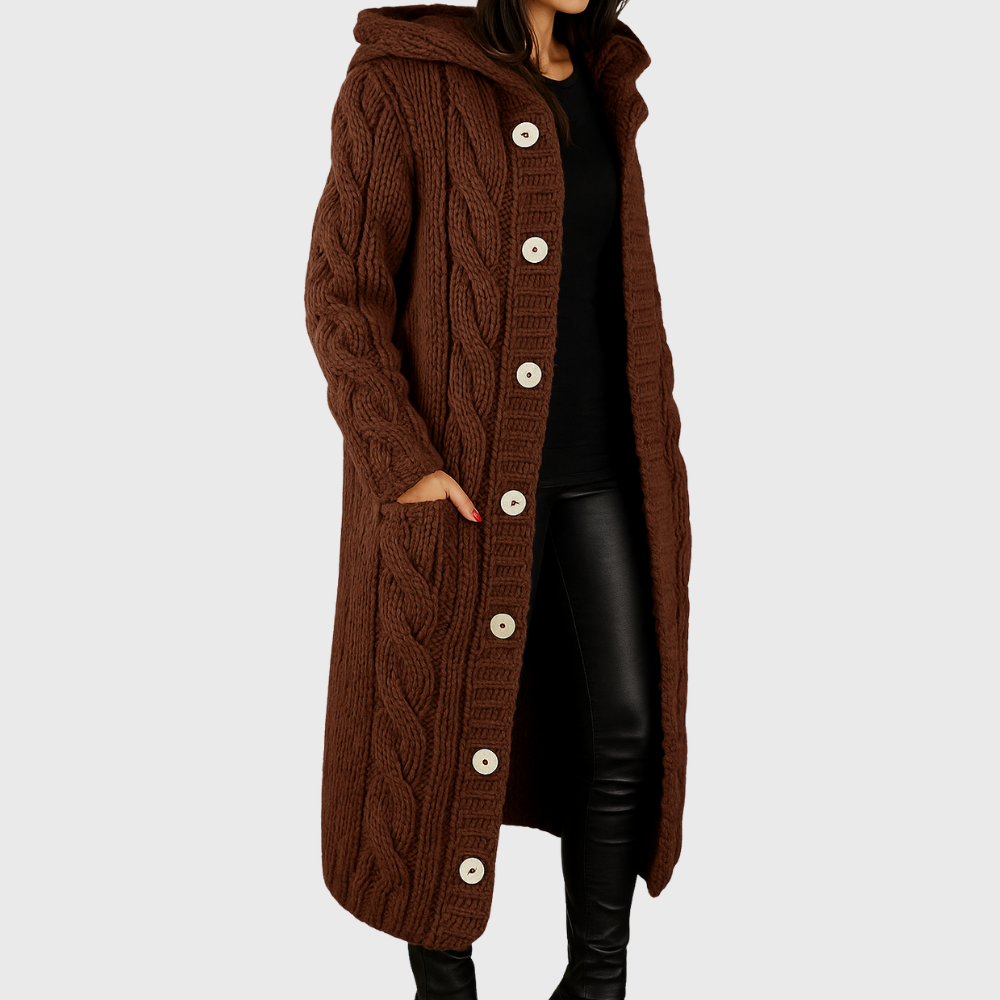 Women's Knitted Button Front Coat