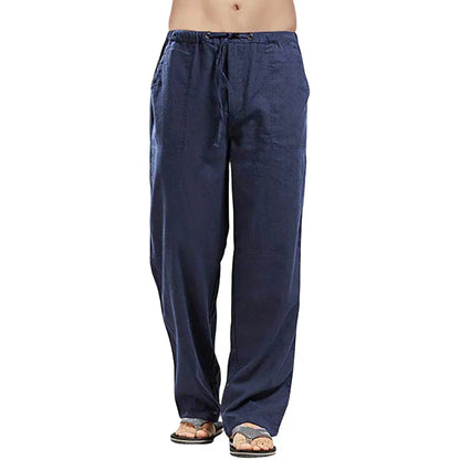 Men's Linen Pants Breathable Oversized Fit