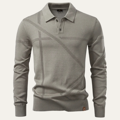 Men's Lightweight Knit Polo Sweater - Fashinoza