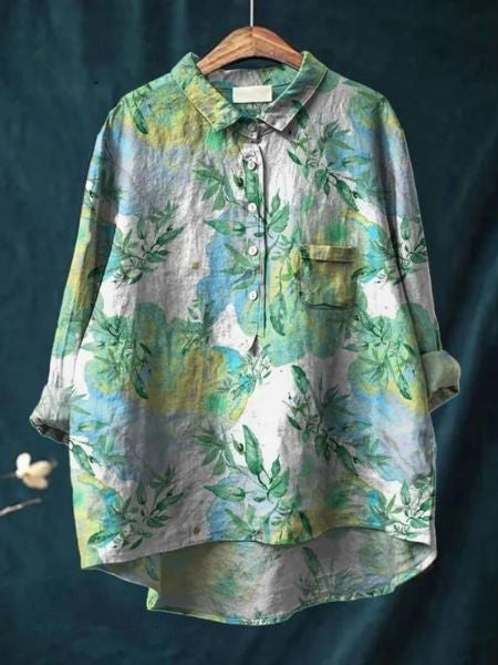 Maya | Women Floral Button Front Pocket Blouse