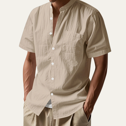 Men's Linen Button Up Shirt Lightweight