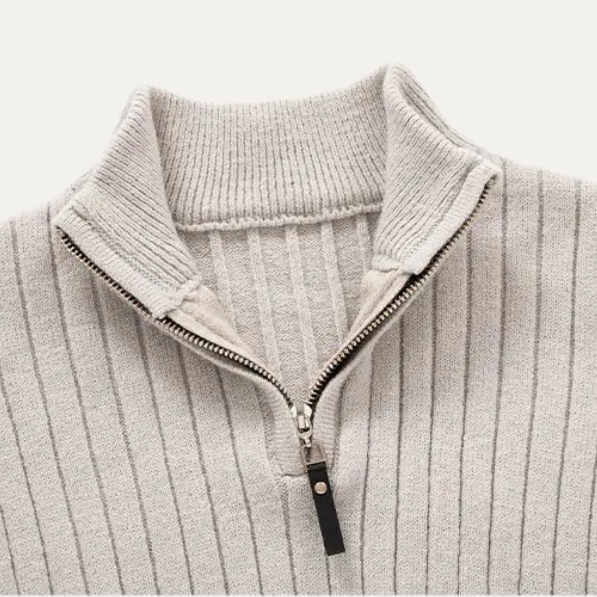 Men's Knitted Ribbed Sweater Half Zip Navy