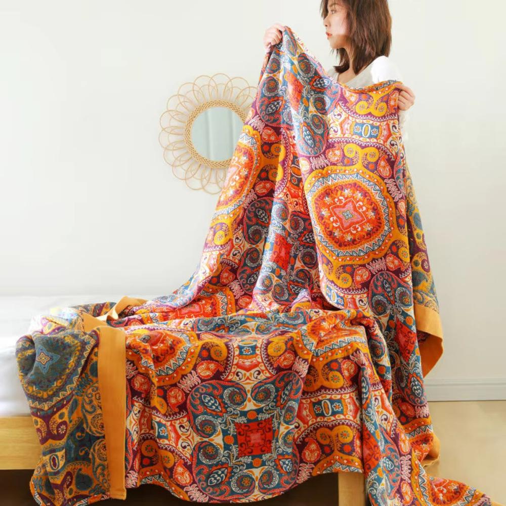 Reversible Blanket Boho Dual Sided Warm Throw
