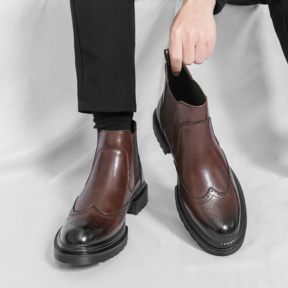 Men's Chelsea Boots Leather Anti-Slip Brown