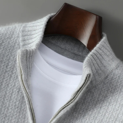 Valladolid Men's Knit Sweater Quarter Zip High Collar